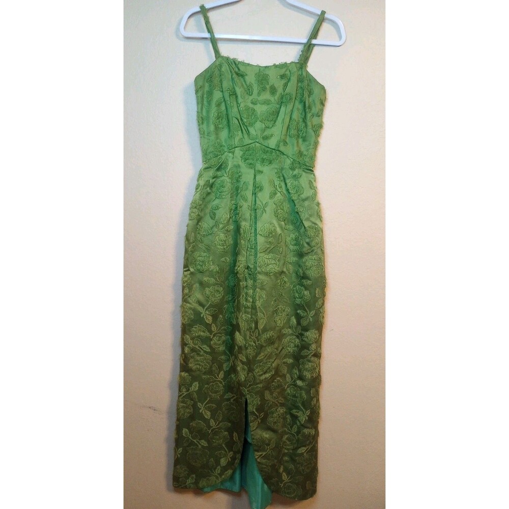 Vintage Nieman Marcus Long Green Dress Women's Size Small Neimette Couture 90s